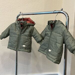 TWIN 7 for all Olive Green Puffer Baby Jackets